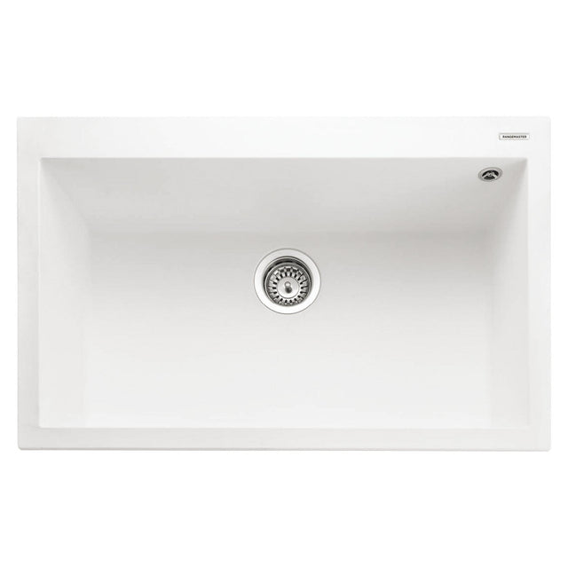 Rangemaster Oridian Inset Mount Arctic white Single Bowl Kitchen Sink For 800mm Cabinet in Granite 57901741
