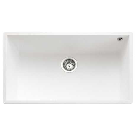 Rangemaster Oridian Inset Mount Arctic white Single Bowl Kitchen Sink For 800mm Cabinet in Granite 57901781
