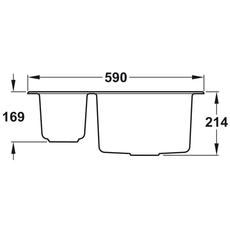Rangemaster Oridian Inset Mount  One and Half Kitchen Sink For 600mm Cabinet in Granite Arctic White 57901731 Dimension