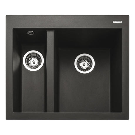 Rangemaster Oridian Inset Mount One and Half Kitchen Sink For 600mm Cabinet in Granite Charcoal 57901031
