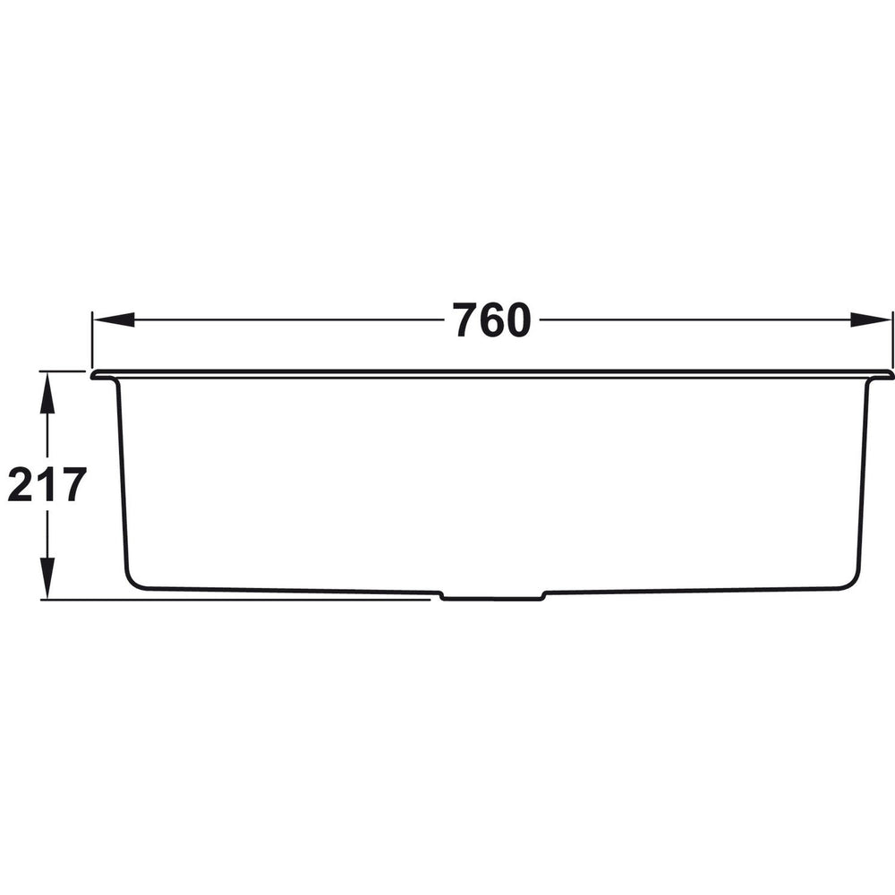 Rangemaster Oridian Inset Mount Single Bowl Kitchen Sink For 800mm Cabinet in Granite Dimensions