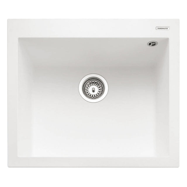Rangemaster Oridian Inset Mount Single Kitchen Sink For 600mm Cabinet in Granite Arctic White 57901721