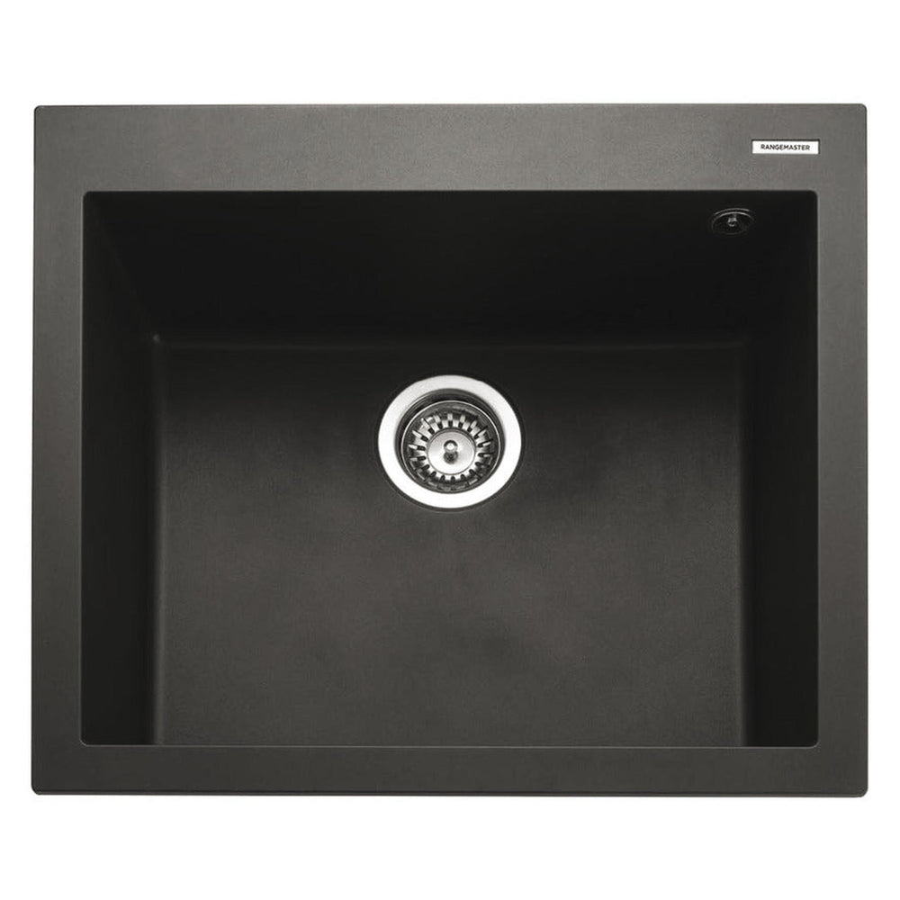 Rangemaster Oridian Inset Mount Single Kitchen Sink For 600mm Cabinet in Granite Charcoal 57901021
 