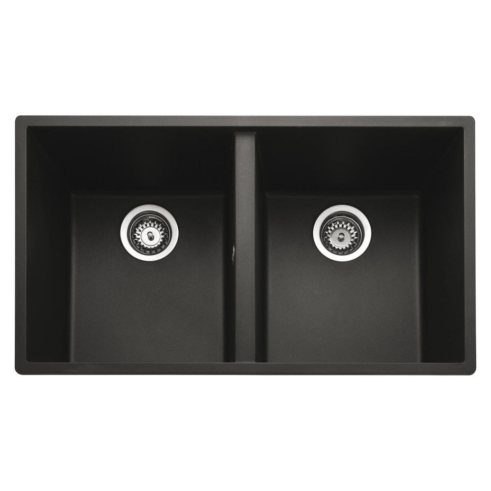Rangemaster Oridian Undermount Charcoal Double Bowl Kitchen Sink For 800mm Cabinet in Granite 57901091