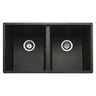 Rangemaster Oridian Undermount Charcoal Double Bowl Kitchen Sink For 800mm Cabinet in Granite 57901091