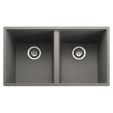 Rangemaster Oridian Undermount ConcreteDouble Bowl Kitchen Sink For 800mm Cabinet in Granite 57901191