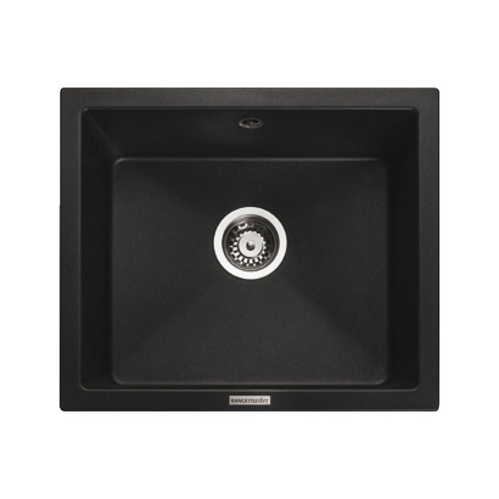 Rangemaster Paragon Undermount Black Single Bowl Kitchen Sink For 600mm Cabinet in Granite 56557321