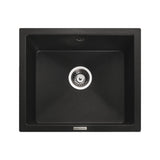 Rangemaster Paragon Undermount Black Single Bowl Kitchen Sink For 600mm Cabinet in Granite 56557321