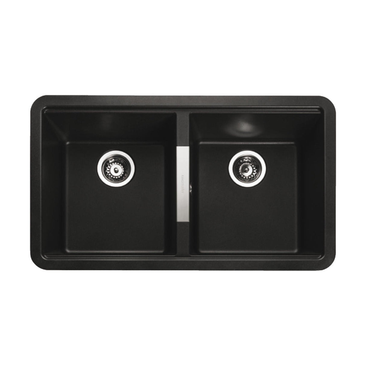 Rangemaster Paragon Undermount Double Bowl  Kitchen Sink For 900mm Cabinet in Granite Ash Black 56558591