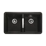 Rangemaster Paragon Undermount Double Bowl  Kitchen Sink For 900mm Cabinet in Granite Ash Black 56558591