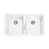 Rangemaster Paragon Undermount Double Bowl  Kitchen Sink For 900mm Cabinet in Granite Crystal White 56557701