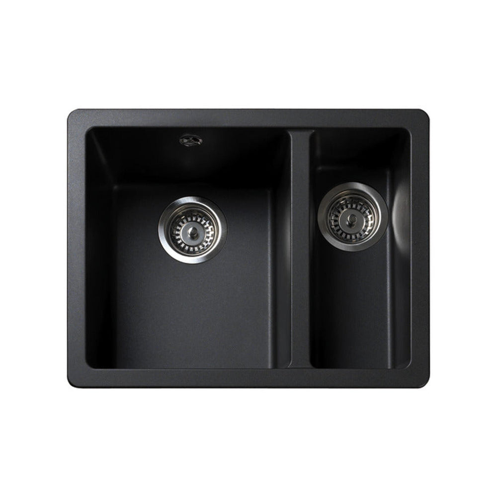Rangemaster Paragon Undermount One and Half Kitchen Sink For 600mm Cabinet in Granite Ash Black 56558561