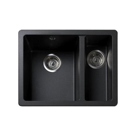 Rangemaster Paragon Undermount One and Half Kitchen Sink For 600mm Cabinet in Granite Ash Black 56558561