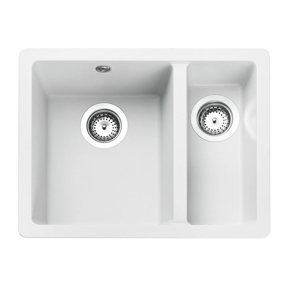Rangemaster Paragon Undermount One and Half Kitchen Sink For 600mm Cabinet in Granite Crystal White 56558761