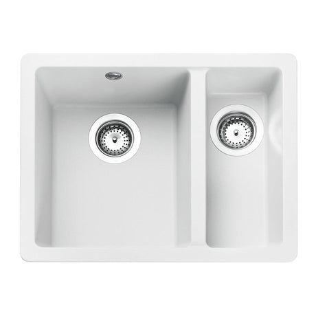 Rangemaster Paragon Undermount One and Half Kitchen Sink For 600mm Cabinet in Granite Crystal White 56558761
