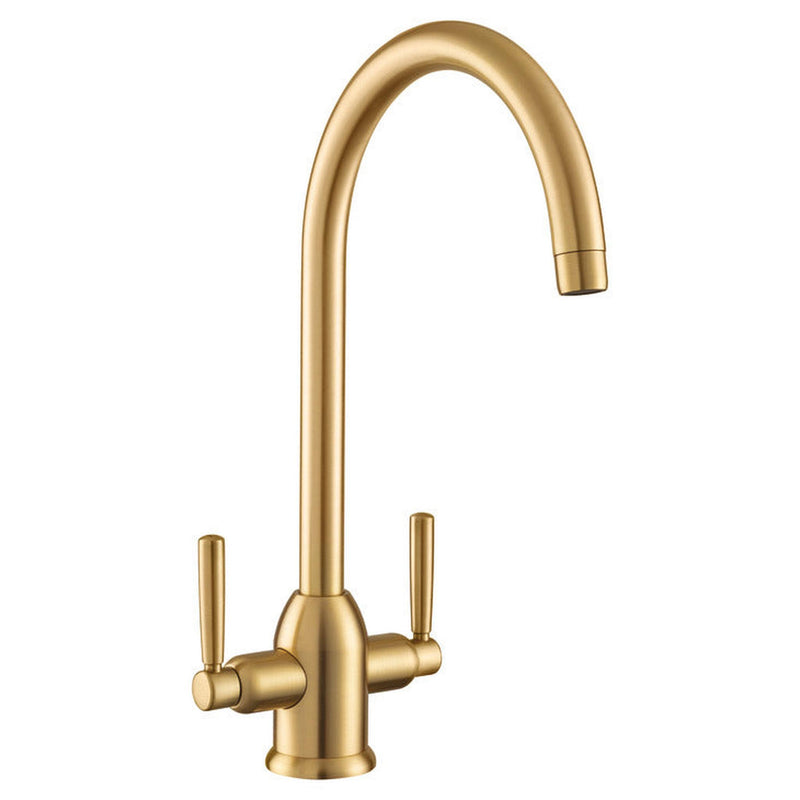 Rangemaster Parma Mixer Tap With Dual Lever in Stainless Steel Brushed Brass  56952040 