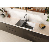 Rangemaster Prato Inset Mount Arctic white Single Bowl Kitchen Sink For 800mm Cabinet in Granite 57902011 Lifestyle
