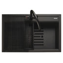 Rangemaster Prato Inset Mount Charcoal Single Bowl Kitchen Sink For 800mm Cabinet in Granite 57902011