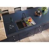 Rangemaster Prato Inset Mount Charcoal Single Bowl Kitchen Sink For 800mm Cabinet in Granite 57902011 Lifestyle