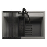 Rangemaster Prato Inset Mount Concrete Single Bowl Kitchen Sink For 800mm Cabinet in Granite 57902011