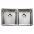 Rangemaster Quad Undermount Inset Mount Double Bowl Kitchen Sink For 800mm Cabinet in Stainless Steel