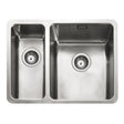 Rangemaster Quad Undermount Inset Mount One and Half Bowl Kitchen Sink For 600mm Cabinet in Stainless Steel 56560460