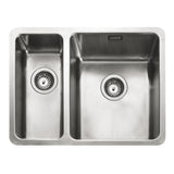 Rangemaster Quad Undermount Inset Mount One and Half Bowl Kitchen Sink For 600mm Cabinet in Stainless Steel 56560460