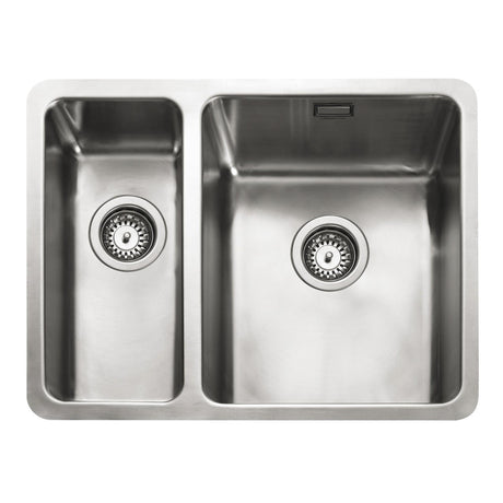 Rangemaster Quad Undermount Inset Mount One and Half Bowl Kitchen Sink For 600mm Cabinet in Stainless Steel 56560460