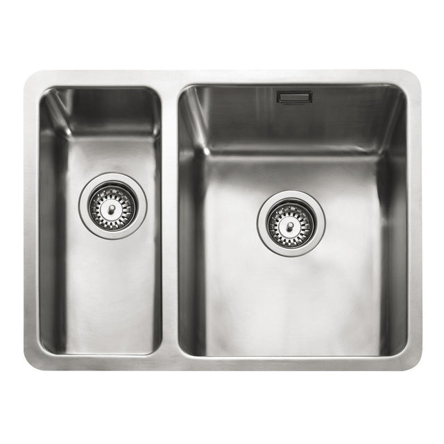 Rangemaster Quad Undermount Inset Mount One and Half Bowl Kitchen Sink For 600mm Cabinet in Stainless Steel 56560460