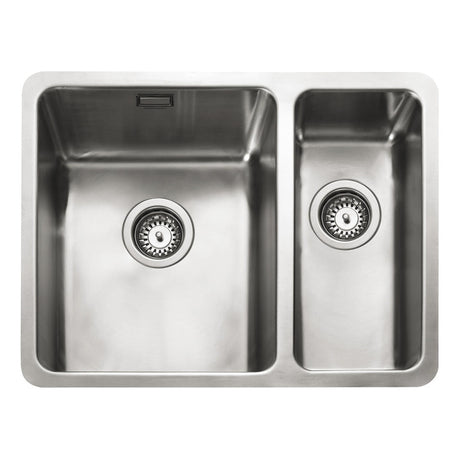 Rangemaster Quad Undermount Inset Mount One and Half Bowl Kitchen Sink For 600mm Cabinet in Stainless Steel 56560465