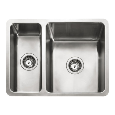 Rangemaster Quad Undermount Inset Mount One and Half Bowl Kitchen Sink For 800mm Cabinet in Stainless Steel