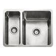 Rangemaster Quad Undermount Inset Mount One and Half Bowl Kitchen Sink For 800mm Cabinet in Stainless Steel 56560471