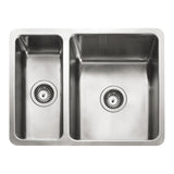Rangemaster Quad Undermount Inset Mount One and Half Bowl Kitchen Sink For 800mm Cabinet in Stainless Steel 56560471