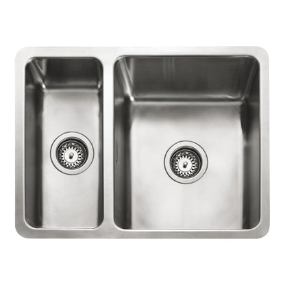Rangemaster Quad Undermount Inset Mount One and Half Bowl Kitchen Sink For 800mm Cabinet in Stainless Steel 56560471