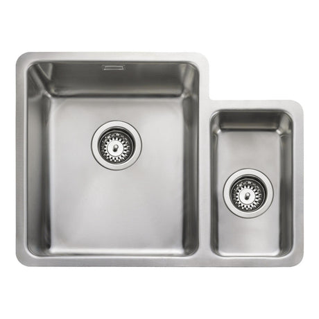 Rangemaster Quad Undermount Inset Mount Right One and Half Bowl Kitchen Sink For 600mm Cabinet in Stainless Steel 56560455