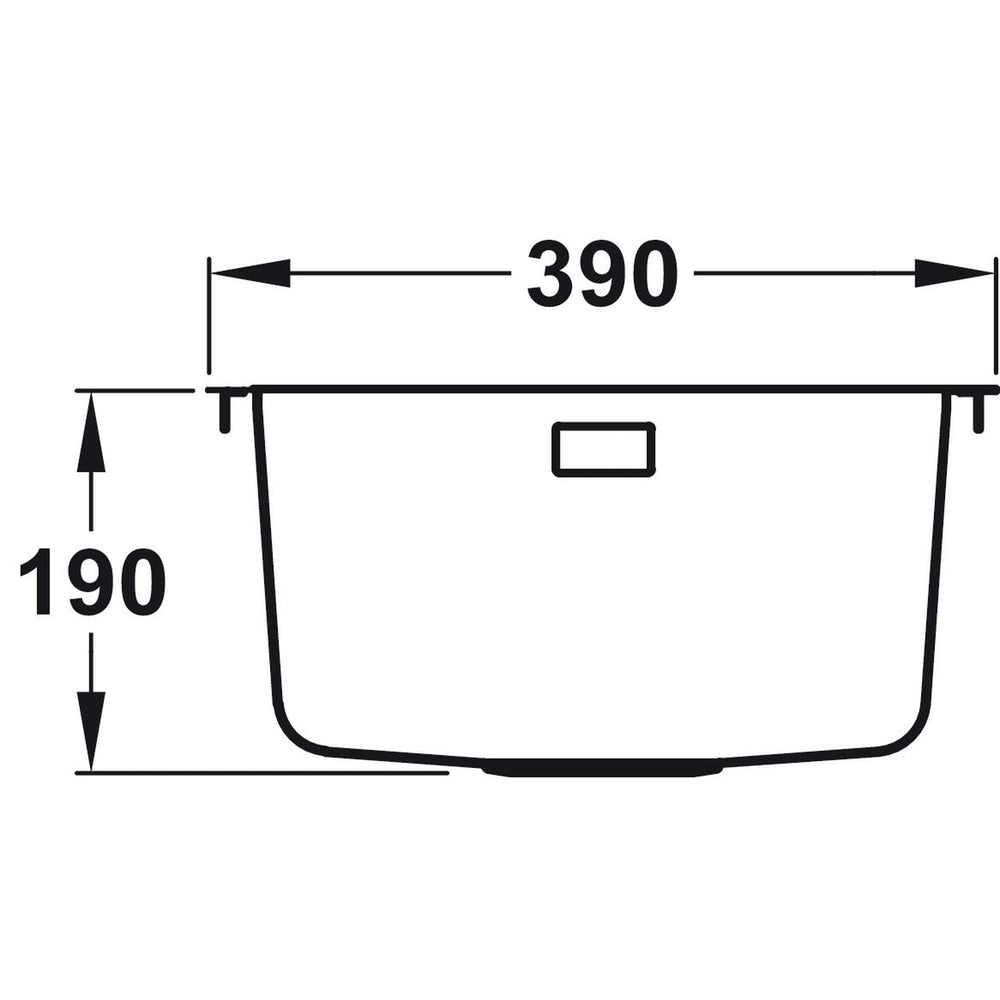 Rangemaster Quad Undermount Inset Mount Single Bowl Kitchen Sink For 400mm Cabinet in Stainless Steel 56560431 Dimensions