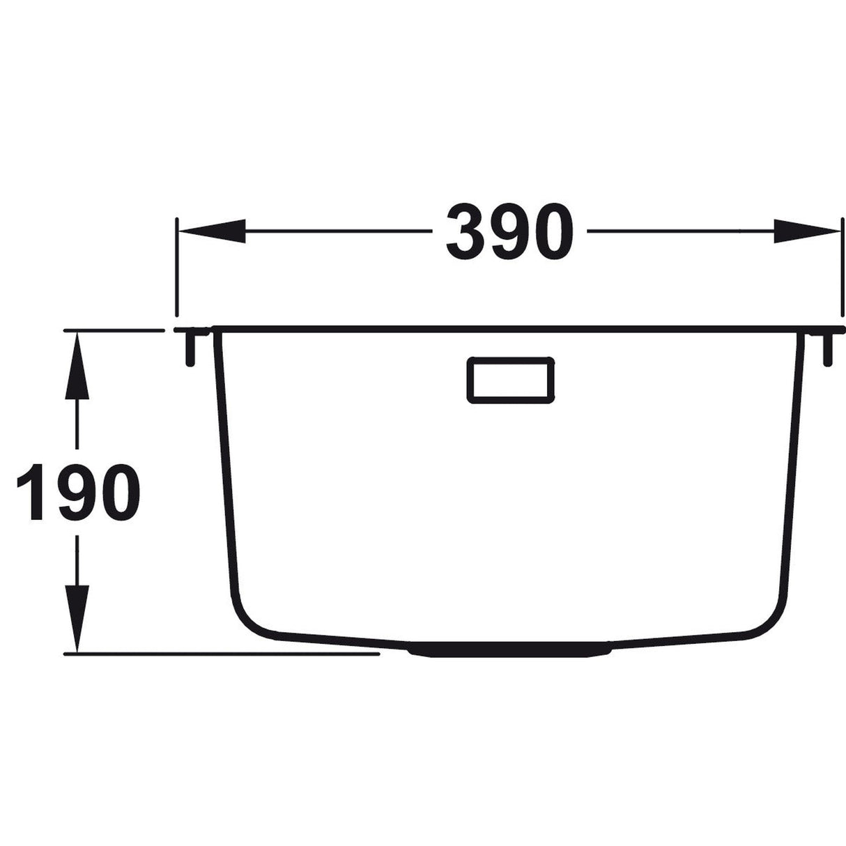 Rangemaster Quad Undermount Inset Mount Single Bowl Kitchen Sink For 400mm Cabinet in Stainless Steel 56560431 Dimensions