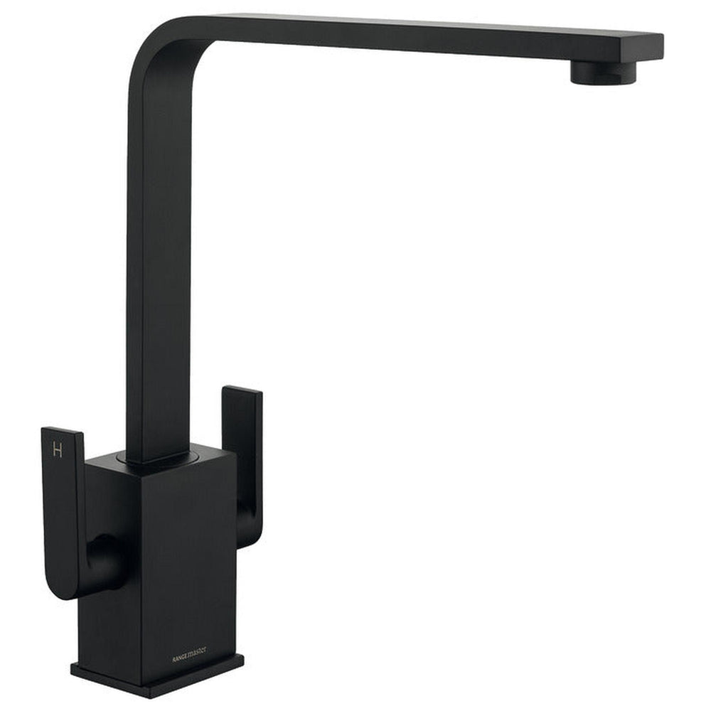 Rangemaster Quadrant Contemporary Mixer Tap With Dual Lever in  Stainless Steel Black Matt 56953360