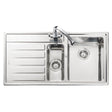 Rangemaster Rockford Inset Mount Drainer Left One and Half Bowl Kitchen Sink For 600mm Cabinet in Stainless Steel 56560660