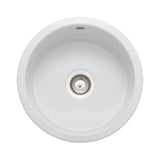 Rangemaster Round Inset Mount Single Bowl with Kitchen Sink For 500mm Cabinet in Ceramic White 56557790
