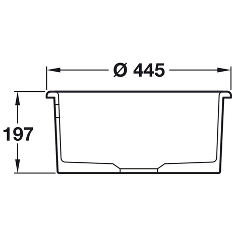 Rangemaster Round Inset Mount Single Bowl with Kitchen Sink For 500mm Cabinet in Ceramic White 56557790 Dimension