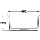 Rangemaster Rustique Inset Mount Single Bowl with Kitchen Sink For 500mm Cabinet in Ceramic White 56557770 Dimension