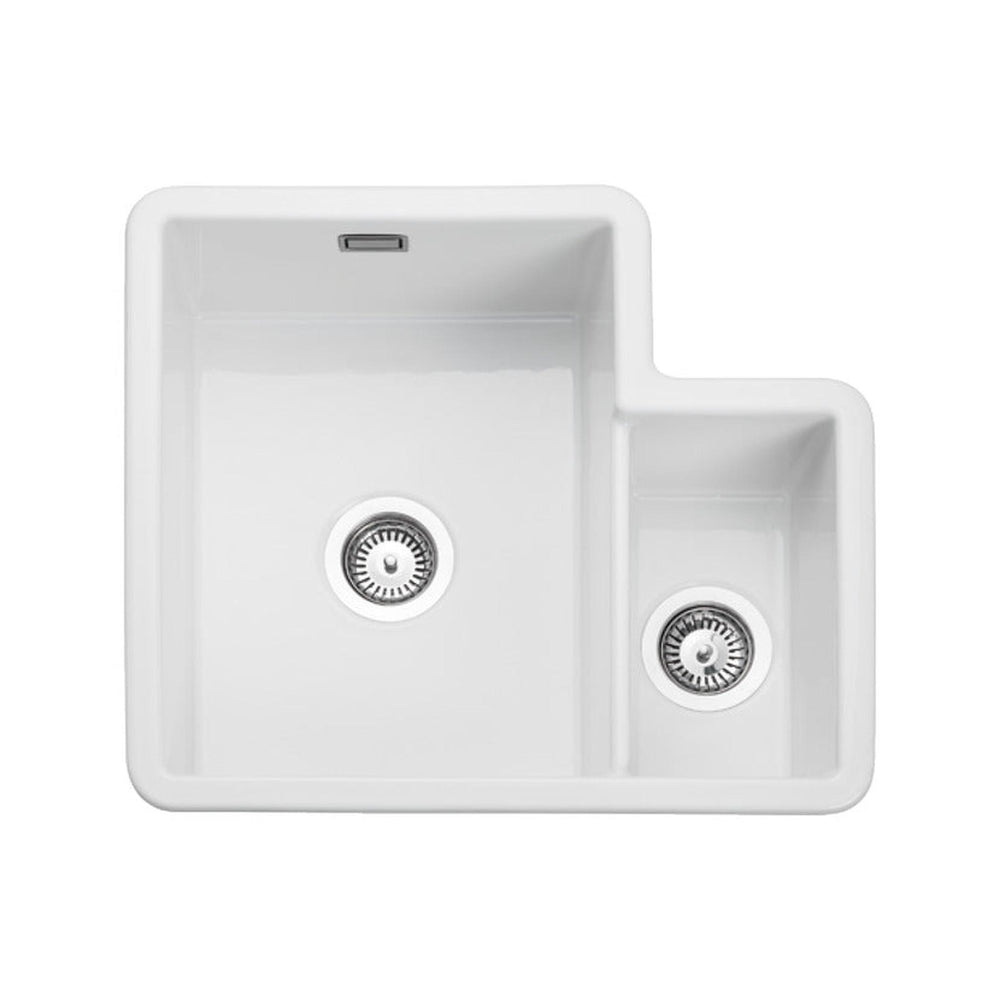 Rangemaster Rustique Surface Mount One and Three-Tenths Bowl With Kitchen Sink For 600mm Cabinet in Ceramic White 56563721