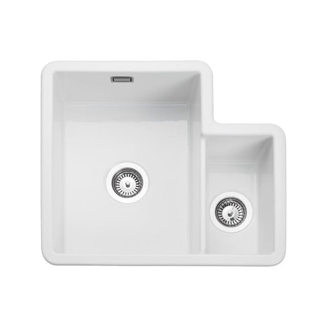 Rangemaster Rustique Surface Mount One and Three-Tenths Bowl With Kitchen Sink For 600mm Cabinet in Ceramic White 56563721