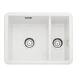 Rangemaster Rustique  Undermount Inset Mount One And Half Bowl Sink For 600mm Cabinet in Ceramic White 56561785