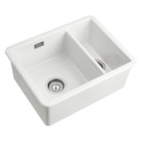 Rangemaster Rustique  Undermount Inset Mount One And Half Bowl Sink For 600mm Cabinet in Ceramic White 56561785 1