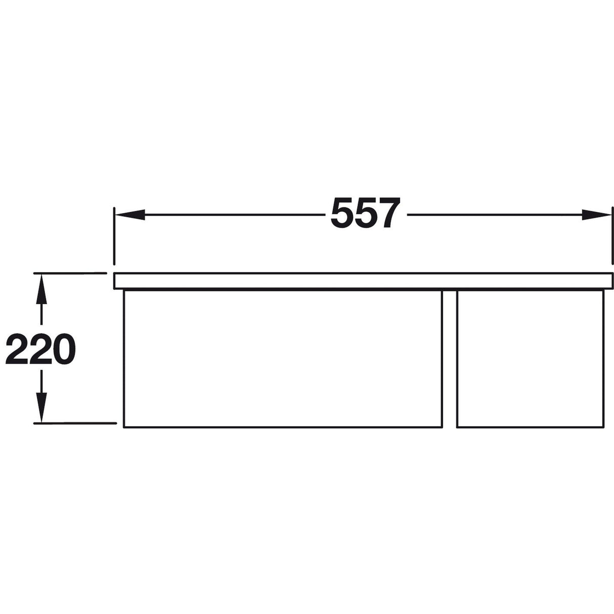 Rangemaster Rustique  Undermount Inset Mount One And Half Bowl Sink For 600mm Cabinet in Ceramic White 56561785 Dimension