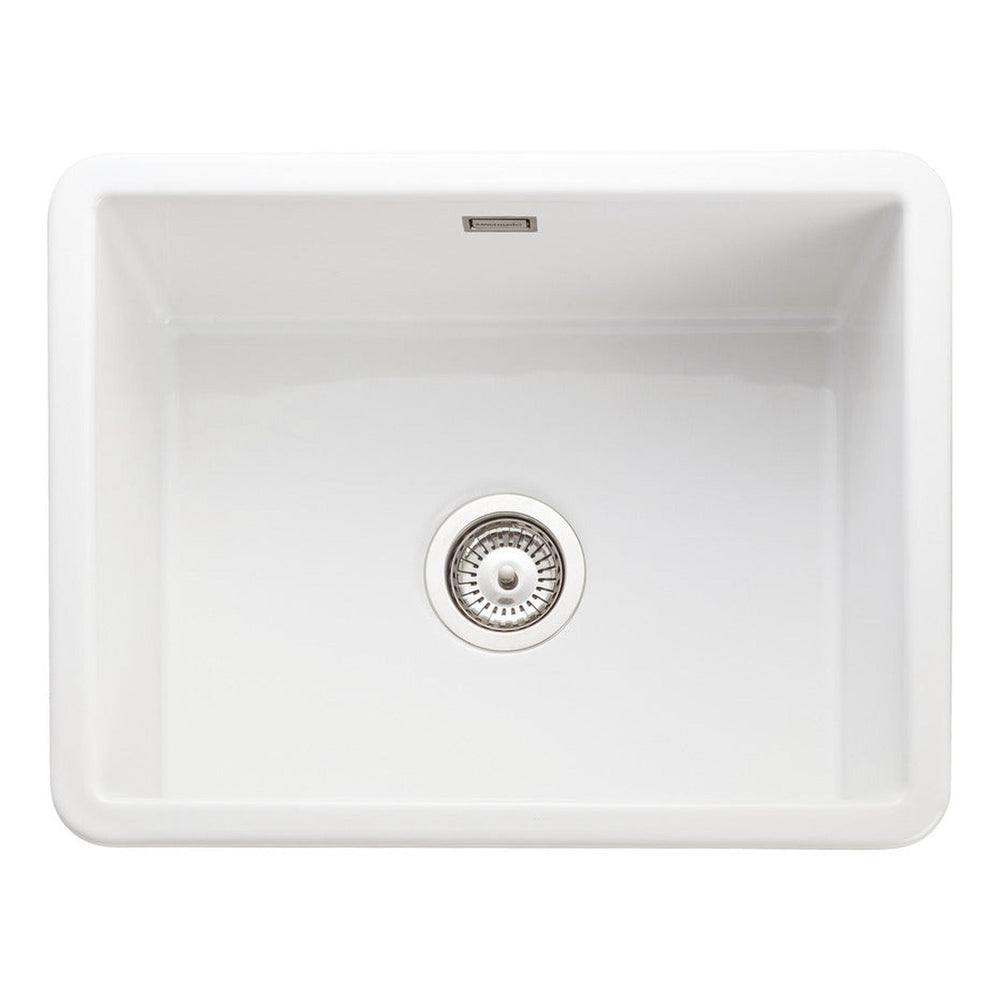 Rangemaster Rustique Undermount Inset Mount White Single Bowl Kitchen Sink For 600mm Cabinet in Ceramic 57903721