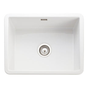 Rangemaster Rustique Undermount Inset Mount White Single Bowl Kitchen Sink For 600mm Cabinet in Ceramic 57903721