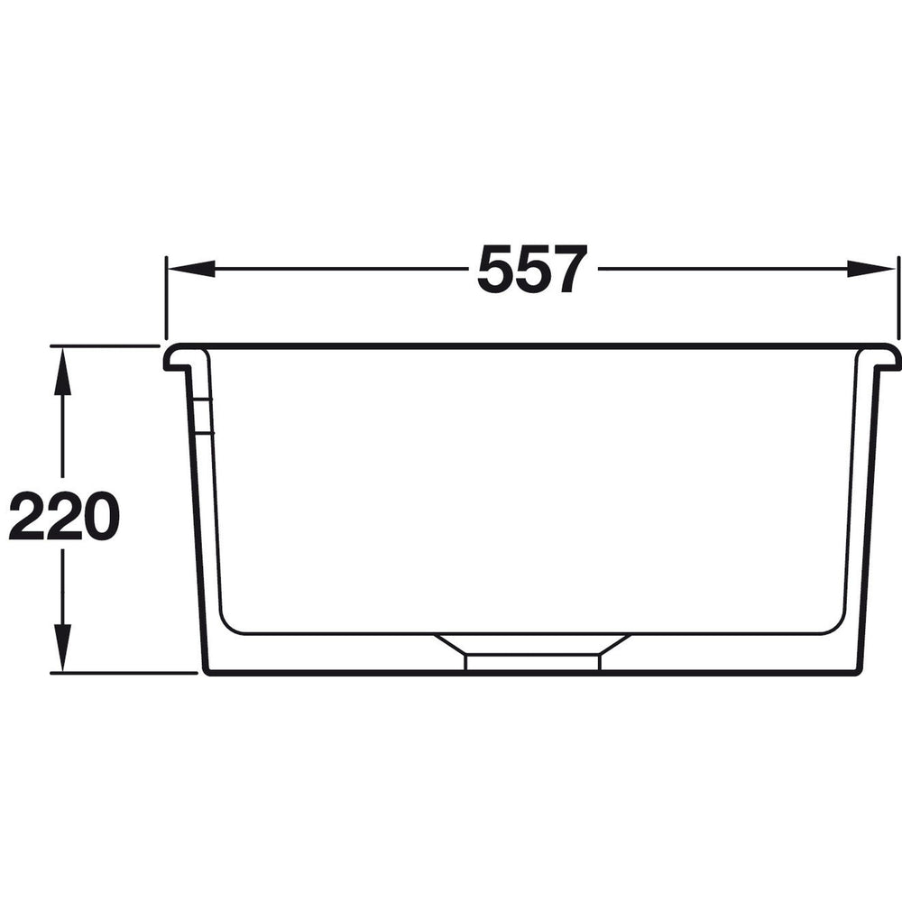 Rangemaster Rustique Undermount Inset Mount White Single Bowl Kitchen Sink For 600mm Cabinet in Ceramic 57903721 Dimensions